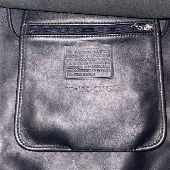 Vintage Coach 9135 Black Leather Slim Hippie Flap Saddle Bag Crossbody Purse - Picture 6 of 9